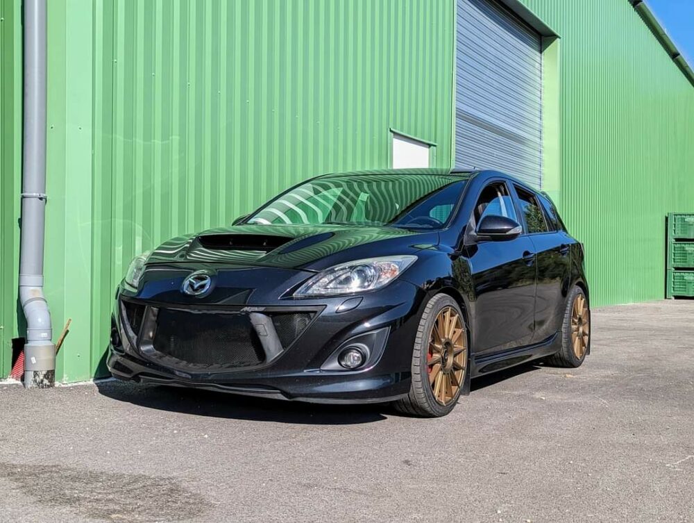 Pack adaptateurs YBT Mazda 3 MPS +durites renforcés aviations sur mesure étriers Brembo 4 pistons – Image 5