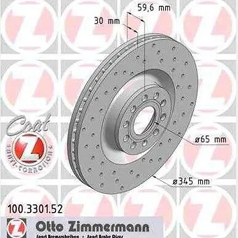 2 Disques de freins Zimmerman percés 345x30mm GOLF GTI/SEAT CUPRA/AUDI 5d6896 3cc668bf3cf3479b94d34e5b841ea003mv2