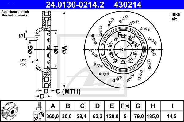 2 Disques de freins ATE 360x28mm ventilé percés 5d6896 eecf9e6d6e9e431f9098f381ed97b78cmv2 1