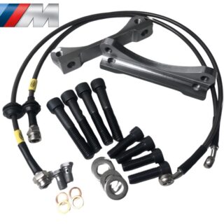 Pack adaptateurs YBT M3 E36 3.0 3.2L + durites renforcés aviations sur mesure étriers Brembo 4 pistons