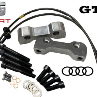 Pack adaptateurs YBT GOLF 2/3 GTI VR6 G60 + durites renforcés aviations sur mesure étriers Brembo 4 pistons 5X100