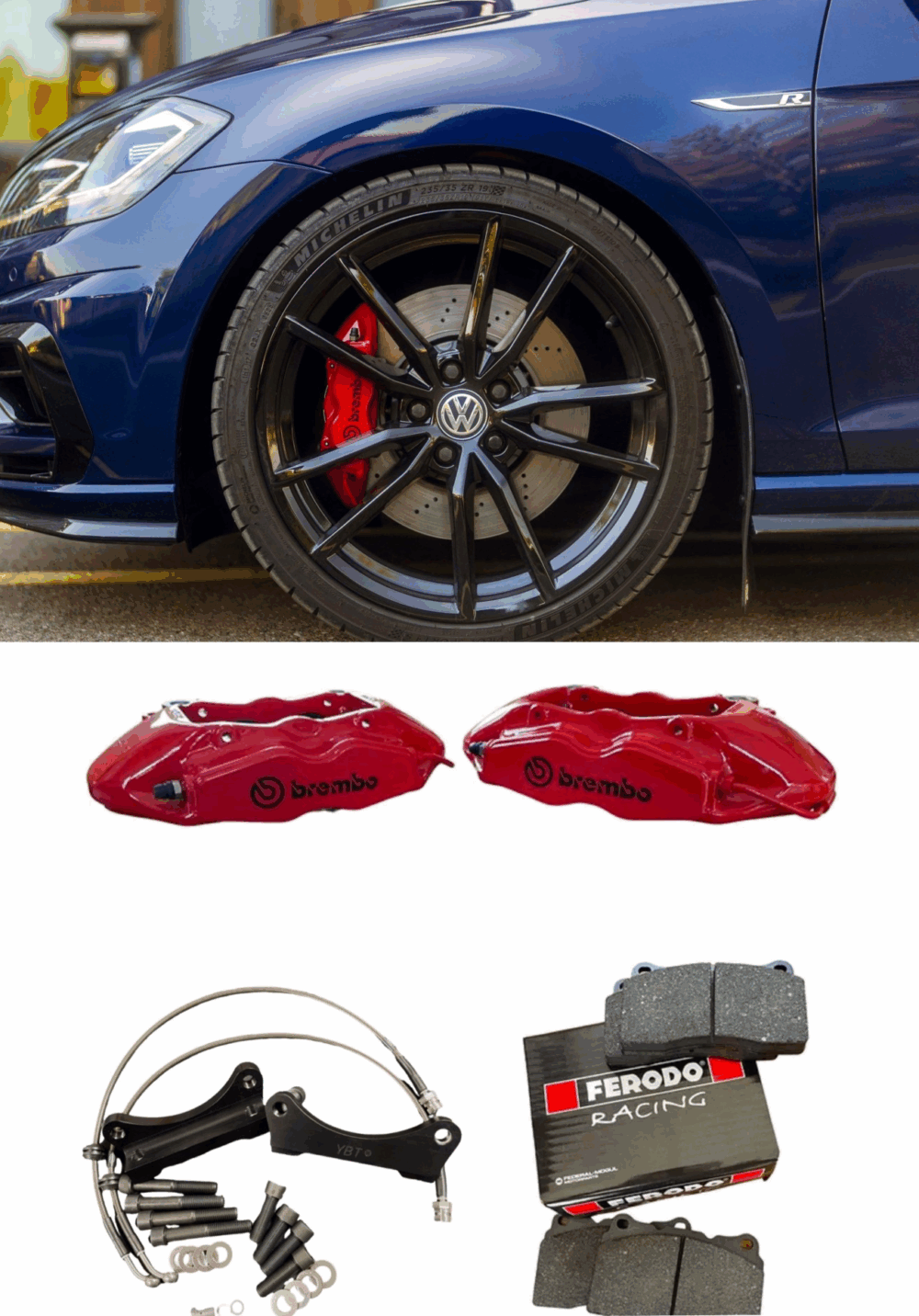Kit gros freins avant YBT GOLF GTI/SEAT CUPRA/AUDI 340 345mm 5X112