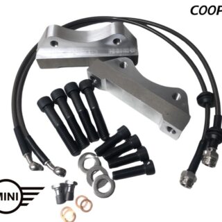 Pack adaptateurs YBT Mini Cooper R50 R52 53 R55 R56 R57 R58 R59 +durites de frein sur mesure étriers Brembo 4 pistons 330X26MM
