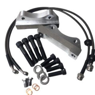 Pack adaptateurs étriers YBT Mazda MX5 + durites sur mesure étriers Brembo 4 pistons