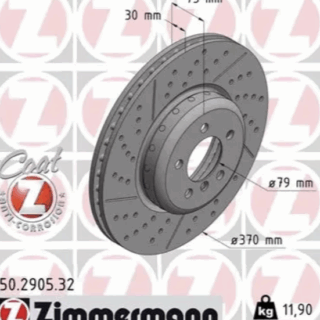 2 DISQUES SUR BOL AVANT ZIMMERMANN 370X30MM  BMW 435D F32 pack M Z150.2905.32