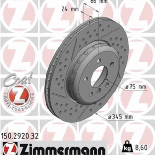 2 DISQUES SUR BOL ARRIERE ZIMMERMANN 345X24MM  BMW 435D F32 M135i M140i F30 F34 F80 pack M 150.2920.32